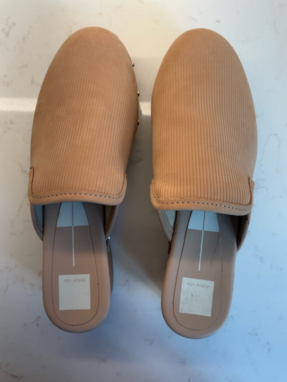 EUC Dolce Vita Closen Clogs. Camel Nubuck Suede. Size 10. Retail price $148. - Picture 3 of 10